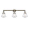 Olean Bath Vanity Light shown in the Polished Nickel finish with a Seedy shade