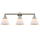 Cone Bath Vanity Light shown in the Polished Nickel finish with a Matte White shade