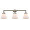 Cone Bath Vanity Light shown in the Polished Nickel finish with a Matte White shade