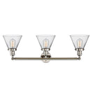 Innovations Lighting Large Cone 3 Light Bath Vanity Light Part Of The Franklin Restoration Collection 205-PN-G42-LED