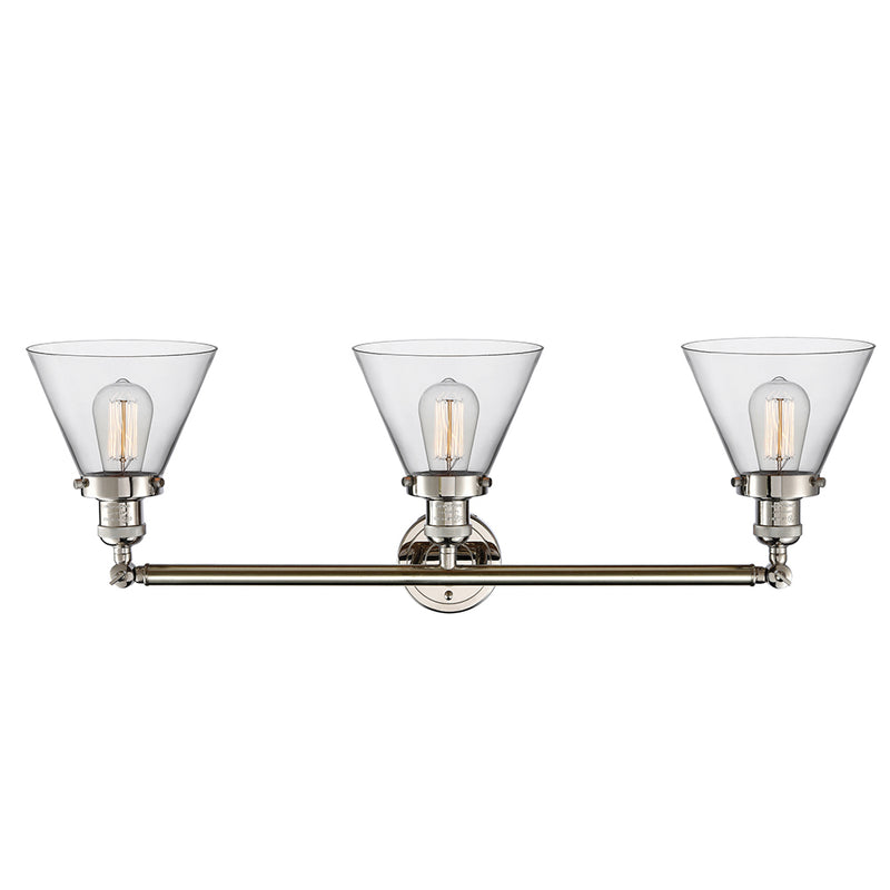 Innovations Lighting Large Cone 3 Light Bath Vanity Light Part Of The Franklin Restoration Collection 205-PN-G42-LED