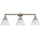 Cone Bath Vanity Light shown in the Polished Nickel finish with a Clear shade