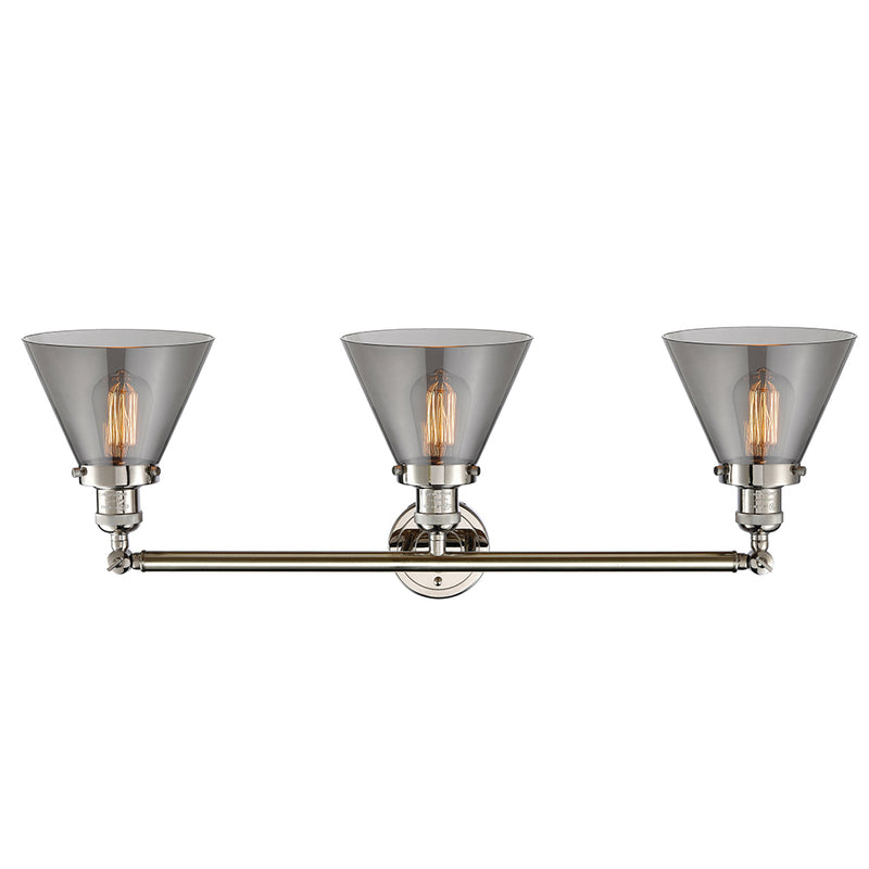 Innovations Lighting Large Cone 3 Light Bath Vanity Light Part Of The Franklin Restoration Collection 205-PN-G43