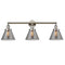 Cone Bath Vanity Light shown in the Polished Nickel finish with a Plated Smoke shade