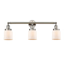 Bell Bath Vanity Light shown in the Polished Nickel finish with a Matte White shade