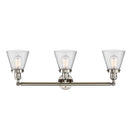 Innovations Lighting Small Cone 3 Light Bath Vanity Light Part Of The Franklin Restoration Collection 205-PN-G64-LED