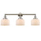 Bell Bath Vanity Light shown in the Polished Nickel finish with a Matte White shade