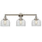 Bell Bath Vanity Light shown in the Polished Nickel finish with a Clear shade