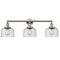 Bell Bath Vanity Light shown in the Polished Nickel finish with a Seedy shade