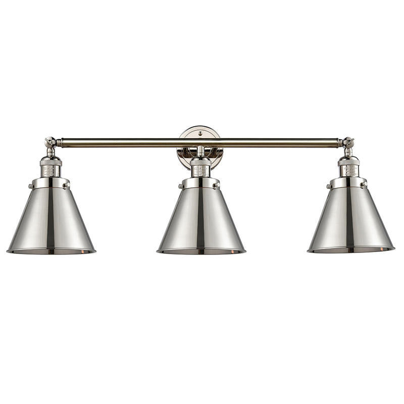 Appalachian Bath Vanity Light shown in the Polished Nickel finish with a Polished Nickel shade