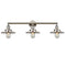 Railroad Bath Vanity Light shown in the Polished Nickel finish with a Polished Nickel shade