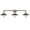 Railroad Bath Vanity Light shown in the Polished Nickel finish with a Matte Black shade