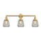 Chatham Bath Vanity Light shown in the Satin Gold finish with a Clear shade