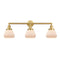 Fulton Bath Vanity Light shown in the Satin Gold finish with a Matte White shade