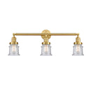 Canton Bath Vanity Light shown in the Satin Gold finish with a Seedy shade