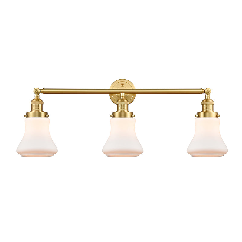 Bellmont Bath Vanity Light shown in the Satin Gold finish with a Matte White shade