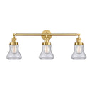 Bellmont Bath Vanity Light shown in the Satin Gold finish with a Seedy shade