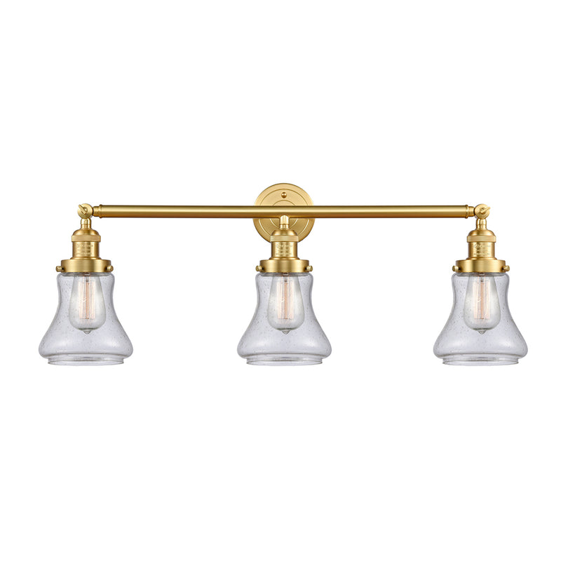 Bellmont Bath Vanity Light shown in the Satin Gold finish with a Seedy shade