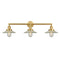 Halophane Bath Vanity Light shown in the Satin Gold finish with a Clear Halophane shade