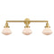 Olean Bath Vanity Light shown in the Satin Gold finish with a Matte White shade