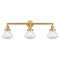 Olean Bath Vanity Light shown in the Satin Gold finish with a Clear shade