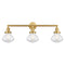 Olean Bath Vanity Light shown in the Satin Gold finish with a Seedy shade