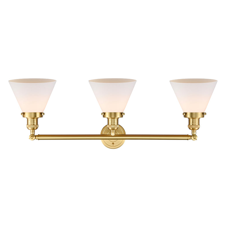 Innovations Lighting Large Cone 3 Light Bath Vanity Light Part Of The Franklin Restoration Collection 205-SG-G41