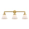 Cone Bath Vanity Light shown in the Satin Gold finish with a Matte White shade