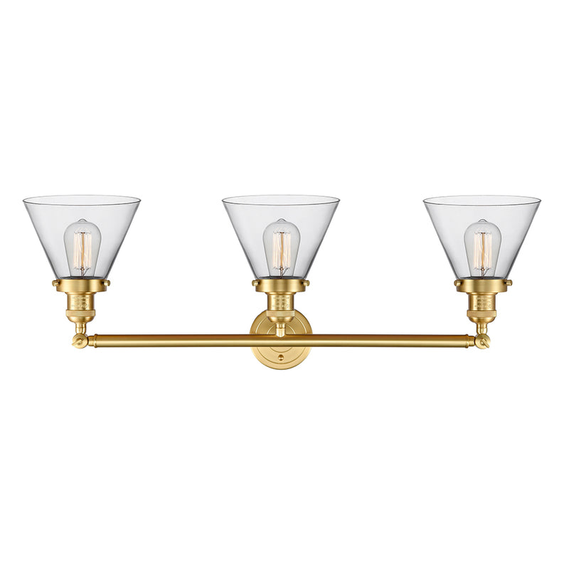Innovations Lighting Large Cone 3 Light Bath Vanity Light Part Of The Franklin Restoration Collection 205-SG-G42