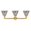 Innovations Lighting Large Cone 3 Light Bath Vanity Light Part Of The Franklin Restoration Collection 205-SG-G43-LED