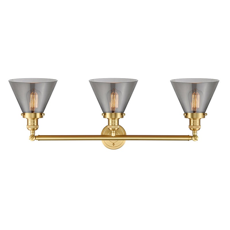 Innovations Lighting Large Cone 3 Light Bath Vanity Light Part Of The Franklin Restoration Collection 205-SG-G43-LED