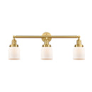 Bell Bath Vanity Light shown in the Satin Gold finish with a Matte White shade