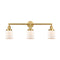 Bell Bath Vanity Light shown in the Satin Gold finish with a Matte White shade