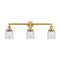 Bell Bath Vanity Light shown in the Satin Gold finish with a Clear shade