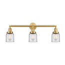 Bell Bath Vanity Light shown in the Satin Gold finish with a Clear shade