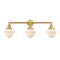 Oxford Bath Vanity Light shown in the Satin Gold finish with a Matte White shade