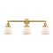 Cone Bath Vanity Light shown in the Satin Gold finish with a Matte White shade