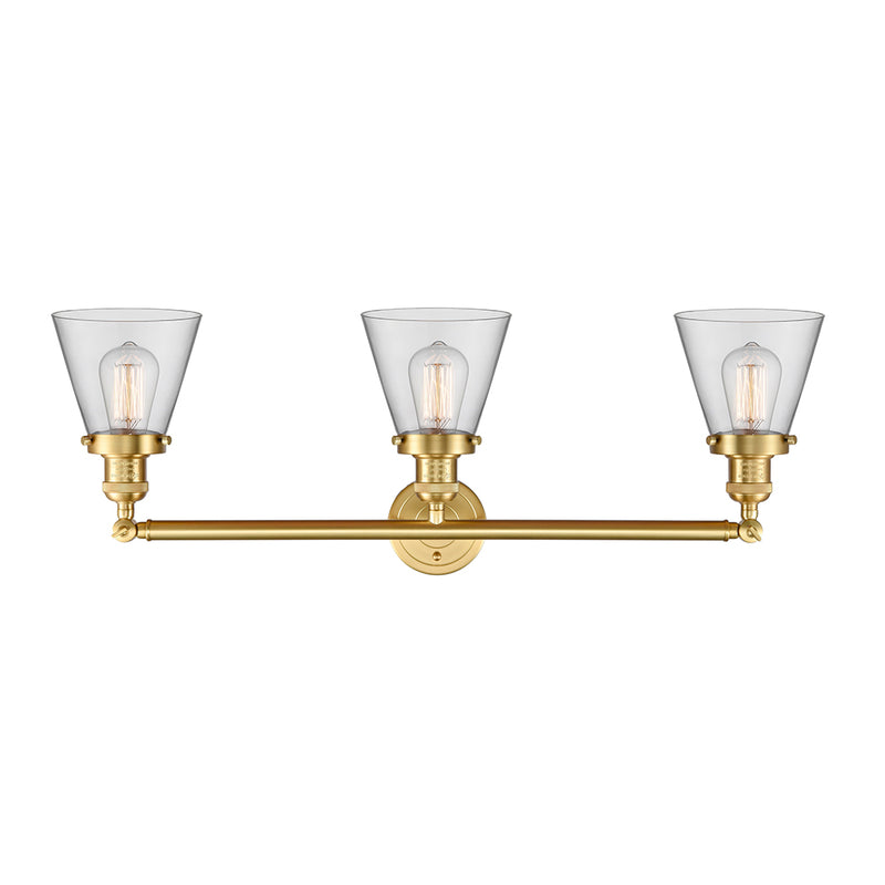Innovations Lighting Small Cone 3 Light Bath Vanity Light Part Of The Franklin Restoration Collection 205-SG-G62
