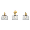 Bell Bath Vanity Light shown in the Satin Gold finish with a Clear shade