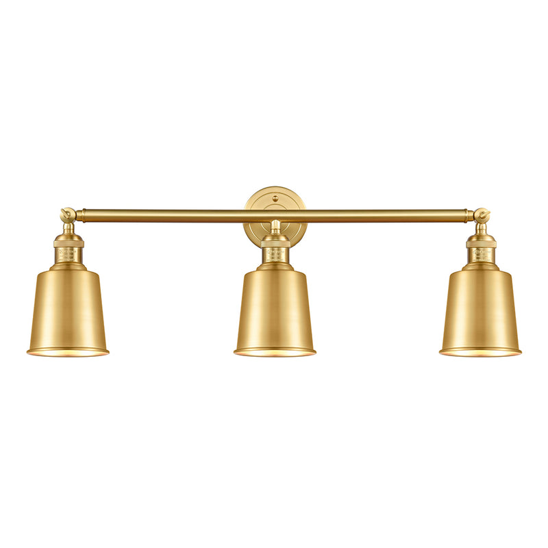 Addison Bath Vanity Light shown in the Satin Gold finish with a Satin Gold shade