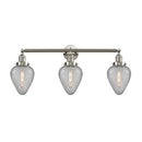 Geneseo Bath Vanity Light shown in the Brushed Satin Nickel finish with a Clear Crackled shade