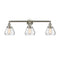 Fulton Bath Vanity Light shown in the Brushed Satin Nickel finish with a Clear shade
