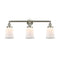 Canton Bath Vanity Light shown in the Brushed Satin Nickel finish with a Matte White shade