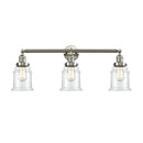 Canton Bath Vanity Light shown in the Brushed Satin Nickel finish with a Clear shade