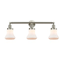 Bellmont Bath Vanity Light shown in the Brushed Satin Nickel finish with a Matte White shade