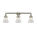 Bellmont Bath Vanity Light shown in the Brushed Satin Nickel finish with a Clear shade