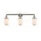 Dover Bath Vanity Light shown in the Brushed Satin Nickel finish with a Matte White shade