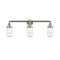 Dover Bath Vanity Light shown in the Brushed Satin Nickel finish with a Clear shade