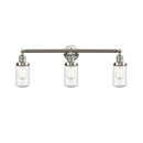 Dover Bath Vanity Light shown in the Brushed Satin Nickel finish with a Seedy shade