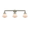 Olean Bath Vanity Light shown in the Brushed Satin Nickel finish with a Matte White shade